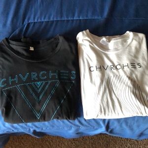 Two CHVRCHES Band tee shirts size Large